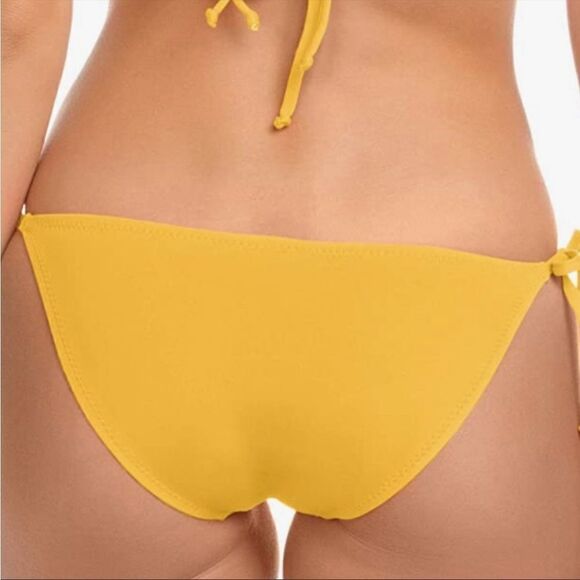 Becca Color Code Yellow Tie Side Hipster Bikini Bottoms Lg NWOT - Picture 4 of 7